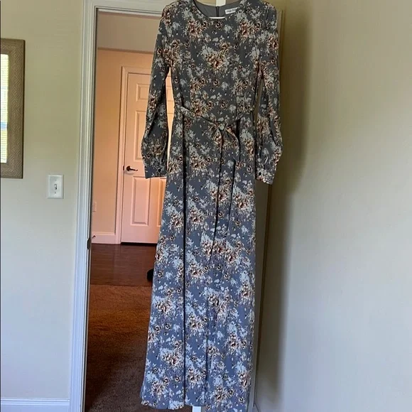 knee length dresses for ladies Nuichan Women's Chiffon Maxi Dress, Long Sleeve Dress in Green